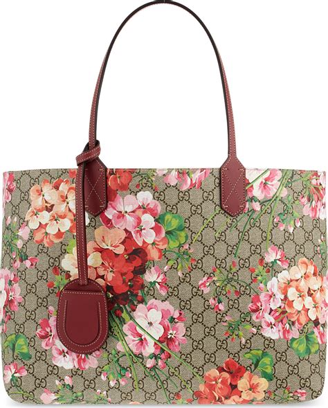 gucci flower shopping bag|vintage Gucci floral bag.